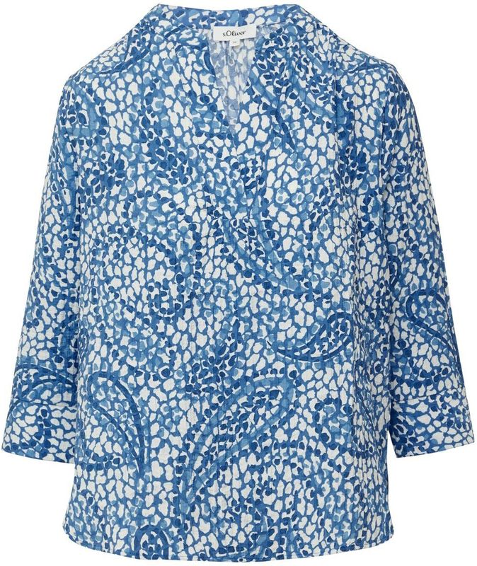 Blouse - Gevoerd - Viscose - All-over Patroon - Driekwart Mouw