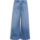 s.Oliver - Jeans - Blauw Denim - Wide Leg - High Waist - 7/8 Lengte