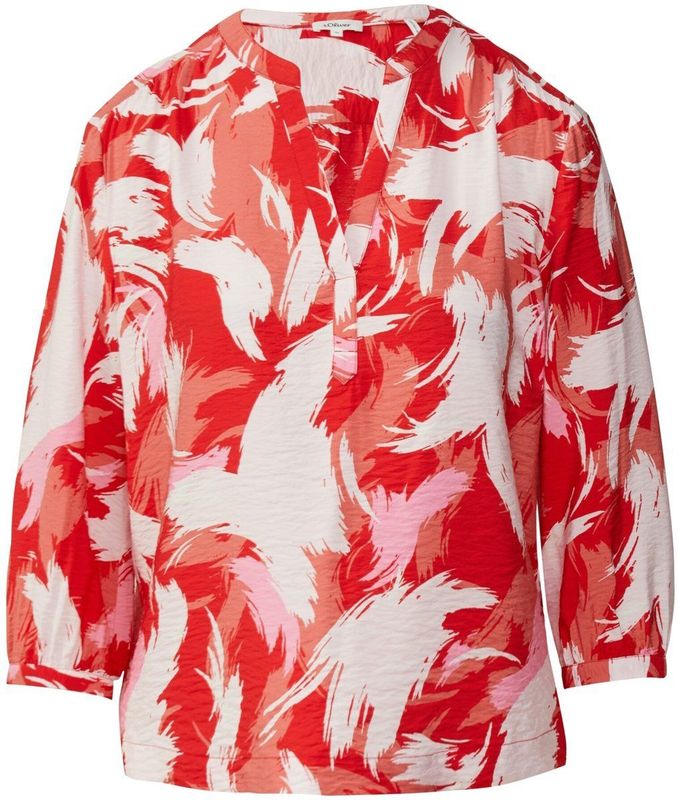 s.Oliver RED LABEL - Blousetop - All-over Motief - Viscosemix - 3/4-mouw