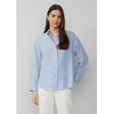 s.Oliver Gestreepte blouse van linnenmix met overgesneden schouders, koningsblauw, 34