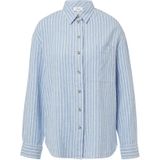 s.Oliver Gestreepte blouse van linnenmix met overgesneden schouders, koningsblauw, 34