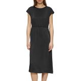 s.Oliver - A-lijn Jurk - Zwart - Met Afhangende Schouders