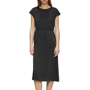 s.Oliver - A-lijn Jurk - Zwart - Met Afhangende Schouders