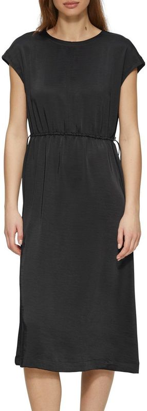 s.Oliver - A-lijn Jurk - Zwart - Met Afhangende Schouders