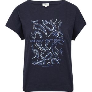 Bikini - Ronde Hals - Jersey - Tekst Print - Parels - Losse Pasvorm