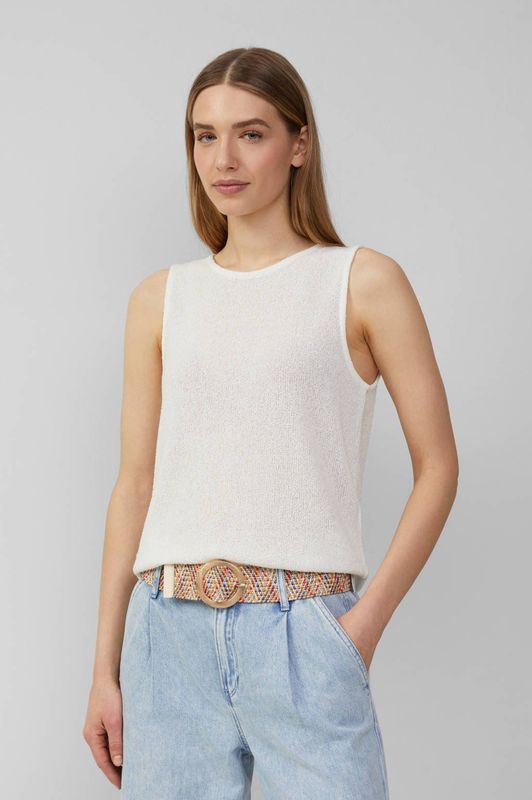 s.Oliver - Top - Wit - Mouwloos - Ronde Hals