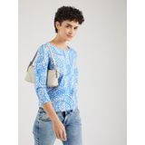 s.Oliver - Shirt - Azuur - Recht Model - Driekwart Mouw