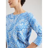 s.Oliver - Shirt - Azuur - Recht Model - Driekwart Mouw