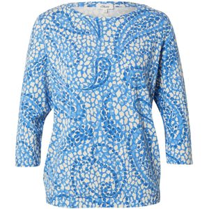 s.Oliver - Shirt - Azuur - Recht Model - Driekwart Mouw