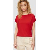 Jersey - Rood - Shirt - Vloeiend - Met Overgesneden Schouders