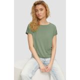 s.Oliver - 2164095 - T-shirt - Donker Salie Groen - Viscose-Mix met Rekbaar Deel