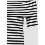 s.Oliver - T-Shirt - Slim Fit - Off-Shoulder Halslijn - Streepdessin
