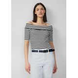 s.Oliver - T-Shirt - Slim Fit - Off-Shoulder Halslijn - Streepdessin