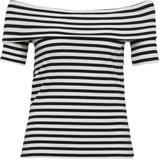 s.Oliver - T-Shirt - Slim Fit - Off-Shoulder Halslijn - Streepdessin