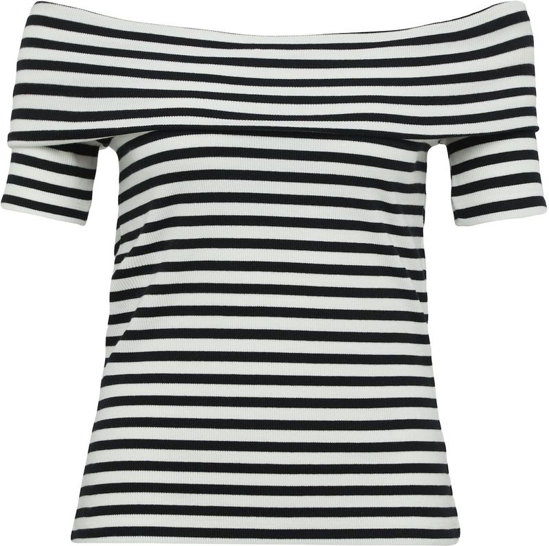 s.Oliver - T-Shirt - Slim Fit - Off-Shoulder Halslijn - Streepdessin