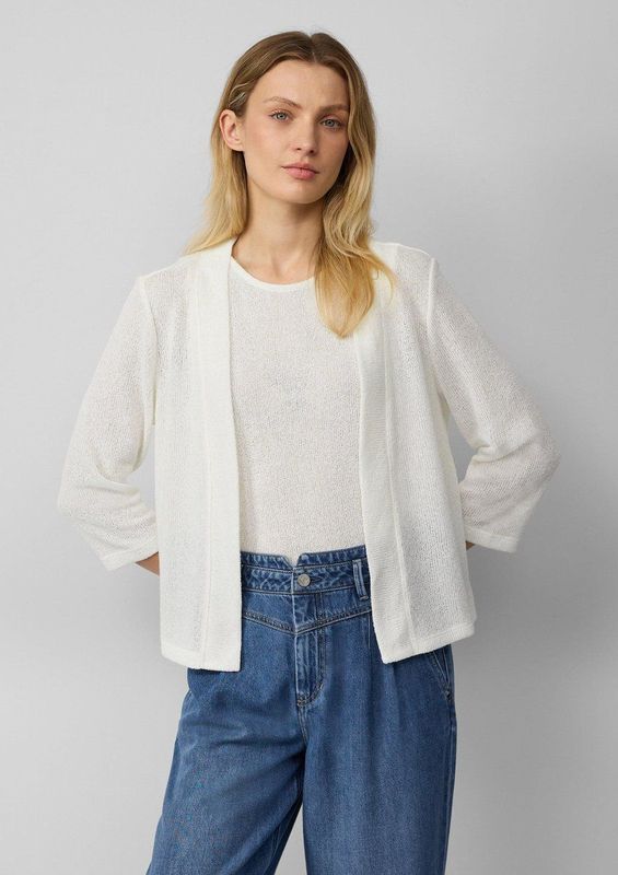 s.Oliver RED LABEL - Cardigan - Effen - Bouclé - Relaxed Fit - 3/4-Mouw