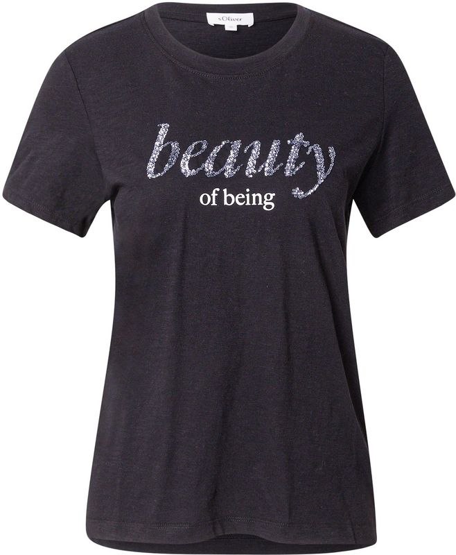 s.Oliver - Shirt - Zwart - Pailletten Tops