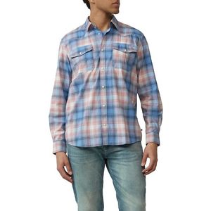 s.Oliver - Geruit Overhemd - Blue Check - Katoen - Kentkraag - 2 Borstzakken