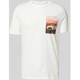 s.Oliver - Shirt - Nachtblauw - Motiefprint - Kwartmouw