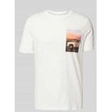 s.Oliver - Shirt - Nachtblauw - Motiefprint - Kwartmouw