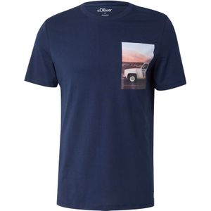 s.Oliver - T-shirt - Blauw - Katoen