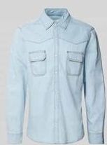 s.Oliver RED LABEL - Regular Fit - Jeansoverhemd - Mêlee - Katoenmix, Kentkraag, Lange Mouwen