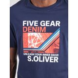 s.Oliver - T-shirt - Donkerblauw - 100% Katoen - Regular Fit