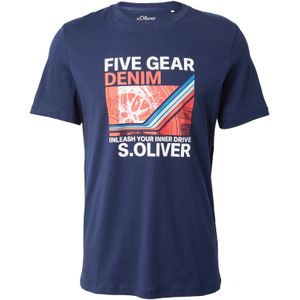 s.Oliver - T-shirt - Donkerblauw - 100% Katoen - Regular Fit