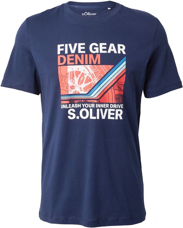 s.Oliver - T-shirt - Donkerblauw - 100% Katoen - Regular Fit