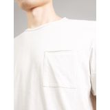 s.Oliver - T-shirt - Offwhite - Met Ongezoomde Randen - Korte Mouwen