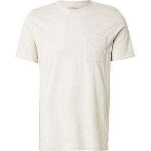 s.Oliver - T-shirt - Offwhite - Met Ongezoomde Randen - Korte Mouwen