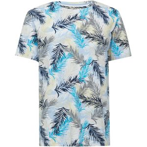 s.Oliver - Shirt - Navy - Bloemenprint - Kwartmouw - Normale Pasvorm