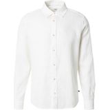 s.Oliver RED LABEL - Linnen Herenoverhemd - Effen - Regular Fit - Lange Mouwen