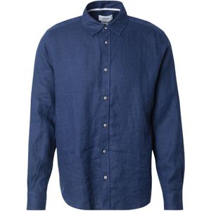 Brand - Effen Linnen Overhemd met Lange Mouwen en Kentkraag