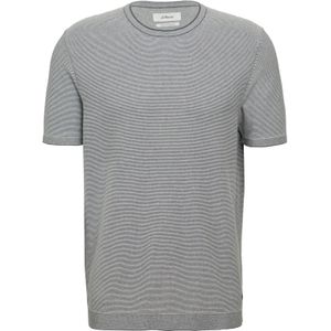 Gebreid - Gestreept - Trui - Groen - Leinen-Baumwollmix