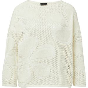 s.Oliver BLACK LABEL - Gebreide Trui - Katoenmix - Bloemmotief - 3/4 Mouwen