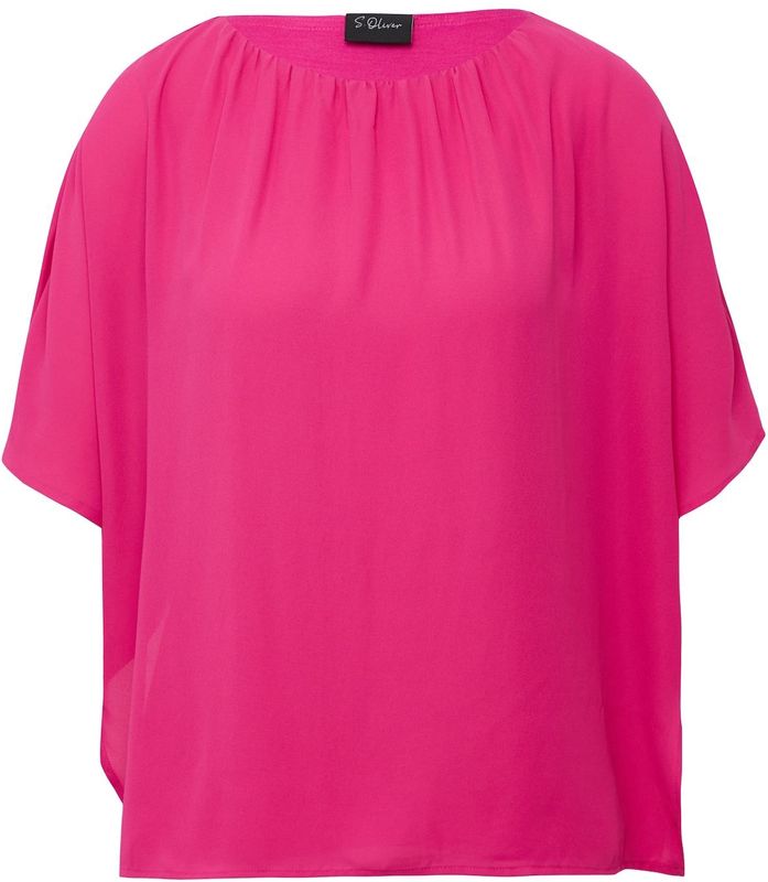 s.Oliver BLACK LABEL T-shirt Pink met Ronde Hals en Halve Mouwen van Jersey