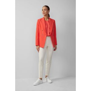 Blouse - Effen - Satijn - Normale Pasvorm - Kwartmouw