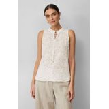 Blousetops - Semi-transparante Jacquard Top - Tuniekhalslijn - Normale Pasvorm