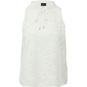 Blouse - Semi-Transparant - Jacquard - Tuniekhalslijn - Delicate Ruches