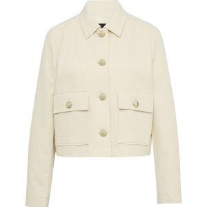 s.Oliver BLACK LABEL - Boxy Fit - Blazer - Katoenmix - Effen, Platte Kraag, Korte Lengte