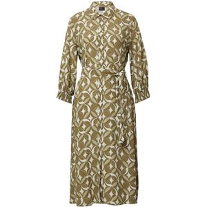 s.Oliver - BLACK LABEL - Halflange Jurk - Viscose - All-over Print - 3/4 Mouwen