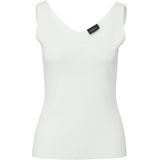 Imprimé - Top - Wit - V-hals - Mouwloos - Slim Fit
