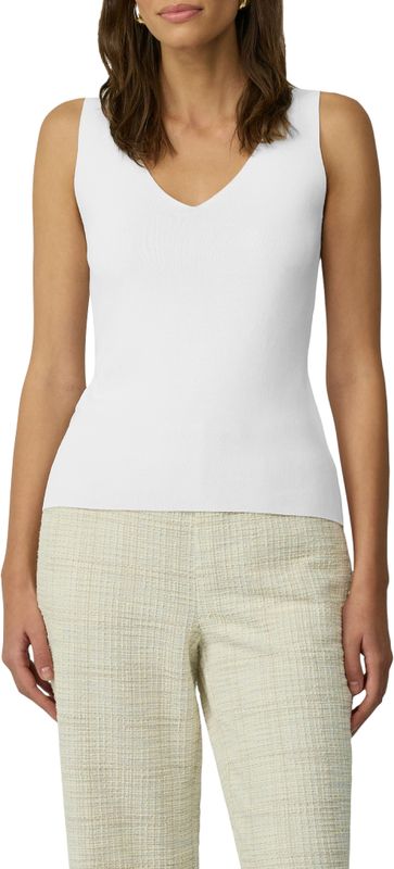 Imprimé - Top - Wit - V-hals - Mouwloos - Slim Fit