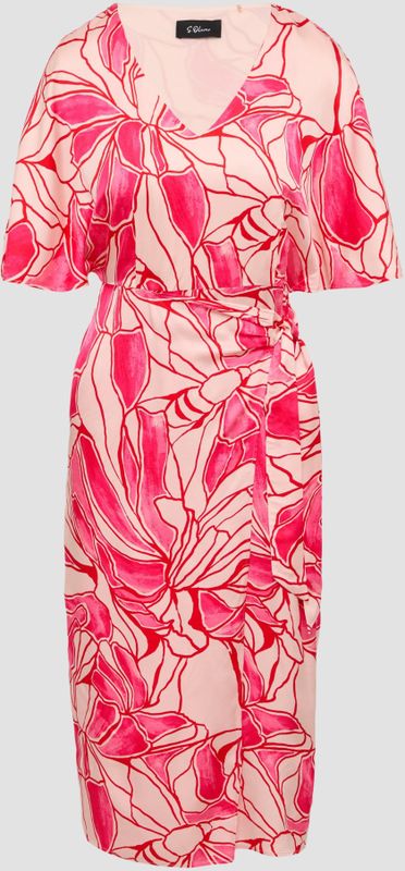 s.Oliver - Wikkeljurk - Satijn - V-hals - All-over Print
