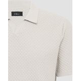 s.Oliver BLACK LABEL - Gebreid Poloshirt - Lichtbeige - Katoen - Korte Mouwen