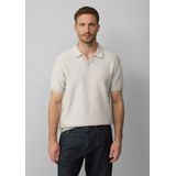 s.Oliver BLACK LABEL - Gebreid Poloshirt - Lichtbeige - Katoen - Korte Mouwen