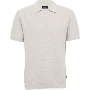 s.Oliver BLACK LABEL - Gebreid Poloshirt - Lichtbeige - Katoen - Korte Mouwen