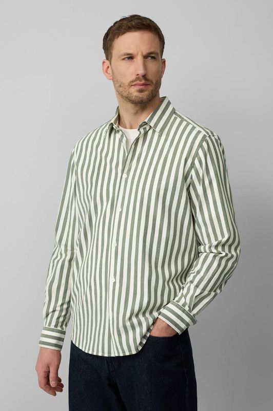 s.Oliver BLACK LABEL - Overhemd - Katoen - Blauw - Lange Mouwen