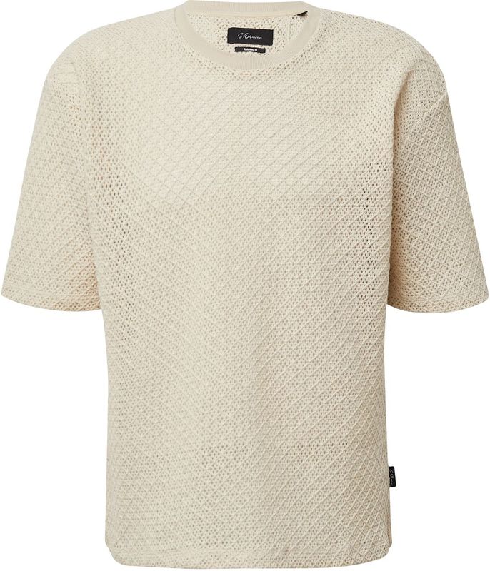 T-shirt - Gehaakt - Katoen - Relaxte Pasvorm - Jacquarddetails